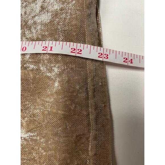 Womens Dazy Crushed Velvet Top Sz L Whimsical Holiday Short Sleeve Gold T Shirt - Picture 10 of 12